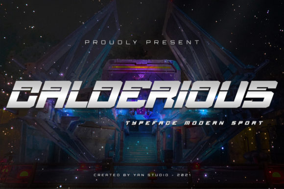 Calderious Font: Bold Robotic Type for Digital Campaigns
