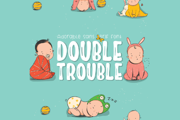 Double Trouble Display Font for Playful Marketing Visuals