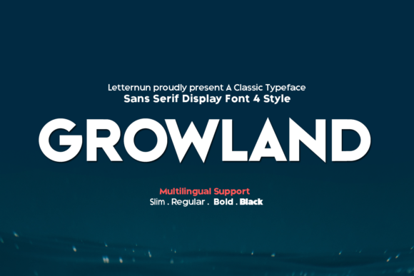 Growland: A Bold Display Font for Editorial Design